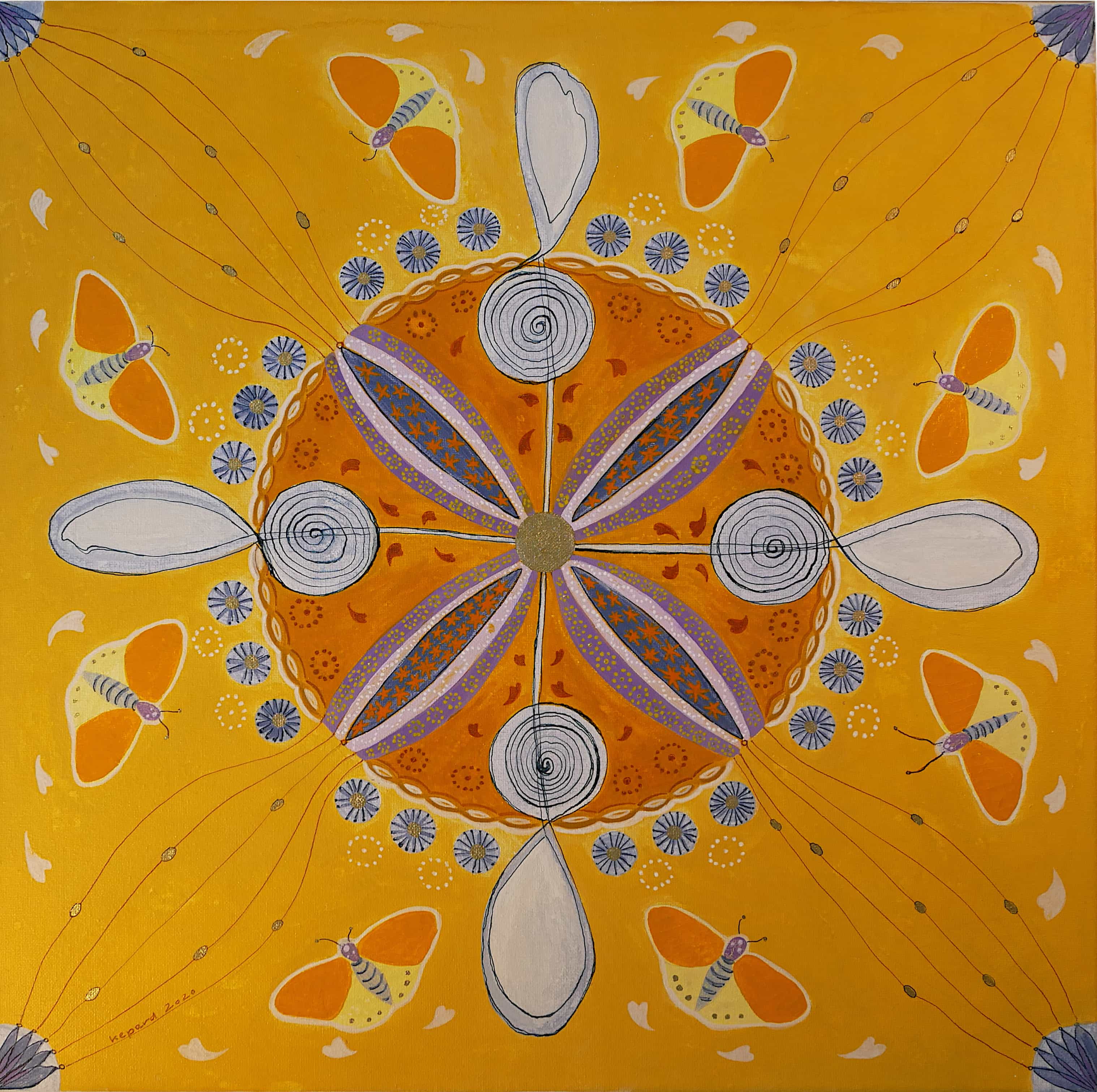 03 Musikliebe 2020 Acrylfarbe Aquarellfarbe Edelsteinpigmente auf Leinwand 50x50