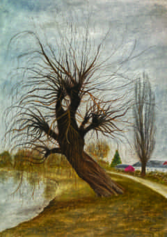 03 Am M&uuml;ndesee 2022 Pastellkreide auf Papier 41,5 x 59