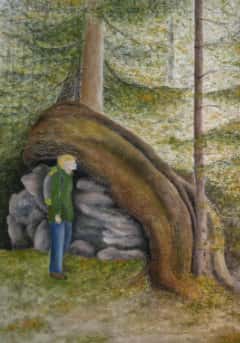 04 Dachsteingebirge in den &ouml;sterreichischen Alpen 2022 Pastellkreide Acrylfarbe auf Leinwand 50 x 70