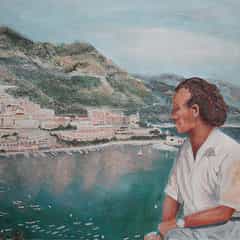 07 Mann am Meer 4 2010 Pastellkreide auf Papier 40x40