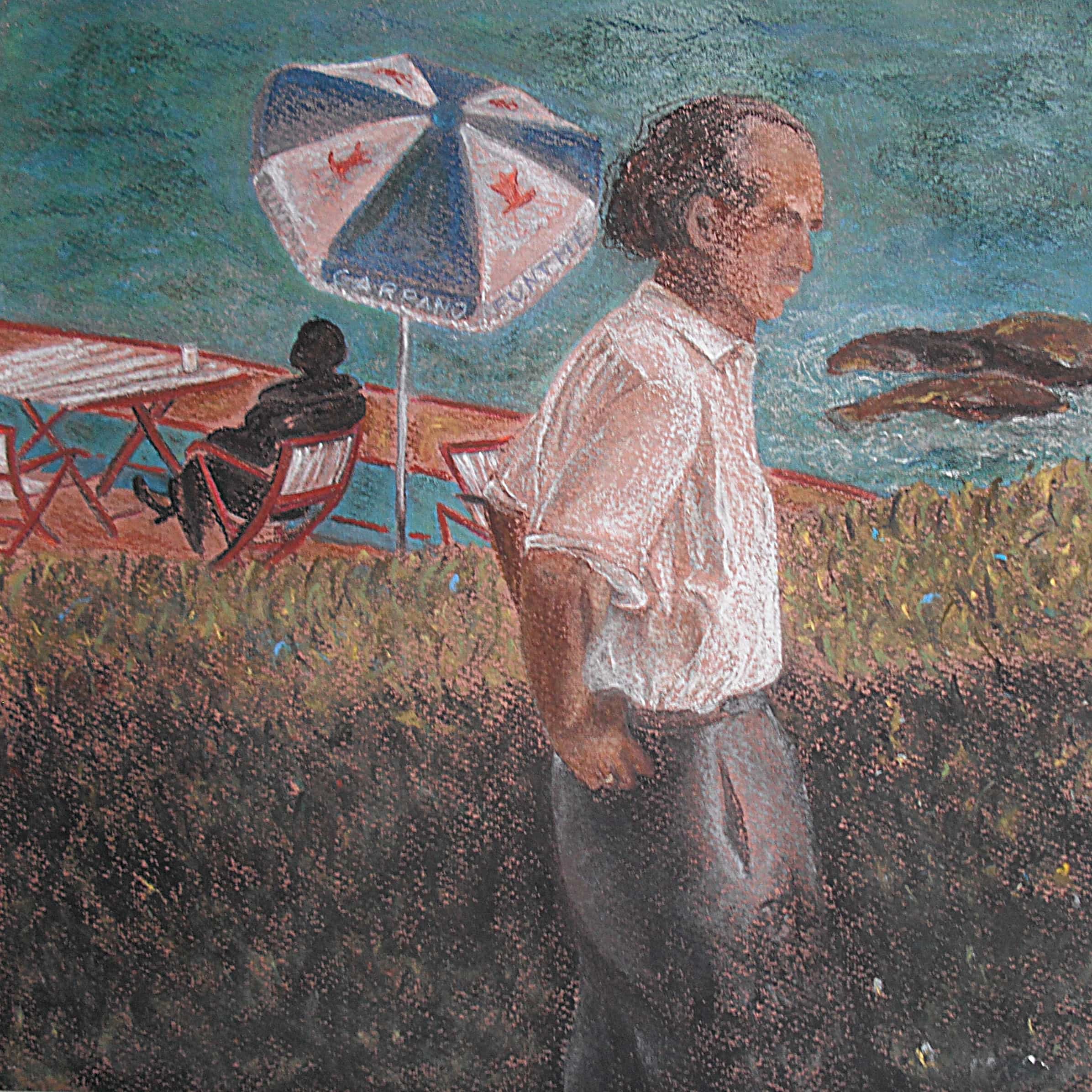09 Mann am Meer 6 2011 Pastellkreide auf Papier 40x40
